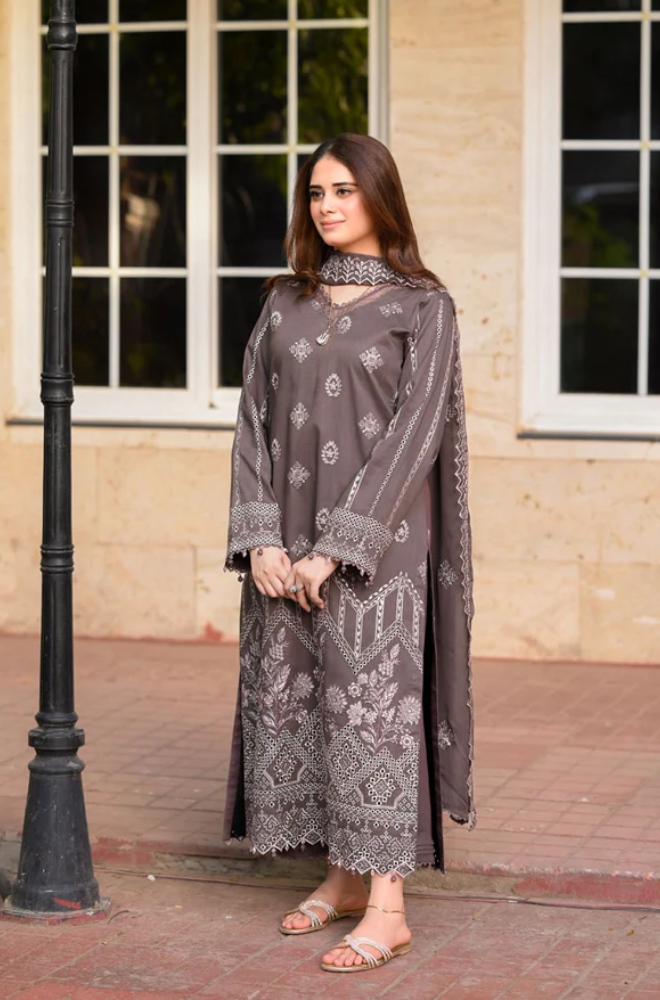 Sapphire - 3PC Unstitched Dhanak Embroidered Suit - UH237
