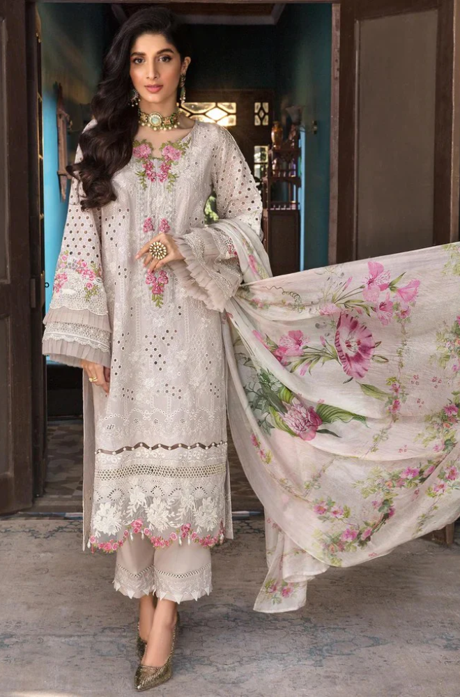 Elaf premium-3 Piece - Embroidered Lawn Suit (Unstitched) - UPJ0159
