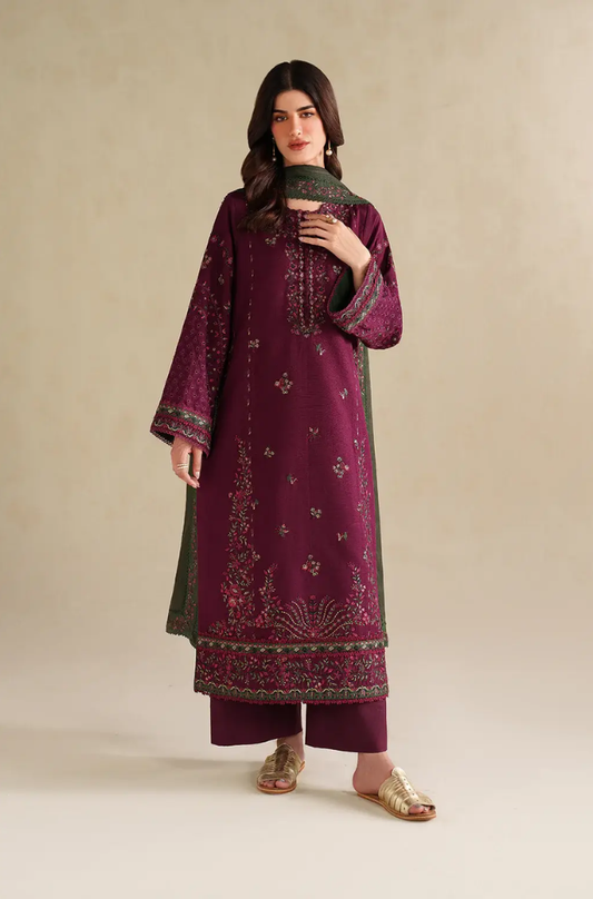 Iznik - 3PC Unstitched Lawn Embroidered Suit - UA299
