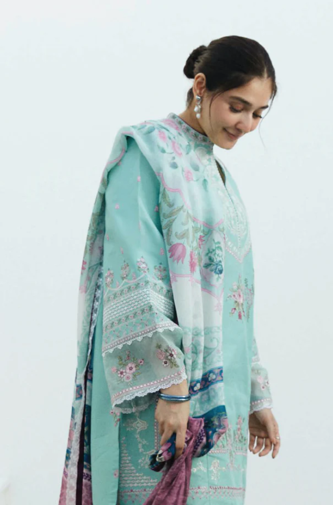 Coco By Zara Shahjahan - 3 Piece Embroidered Lawn Shirt - UPA029