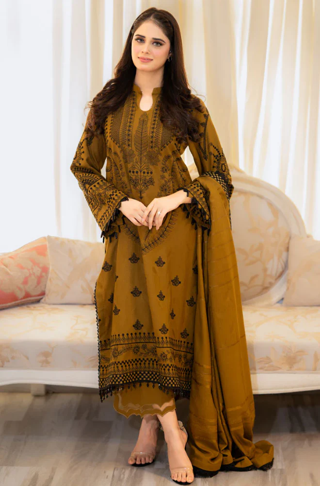 JADE- 3 Piece Lawn Embroidered Suit - UPF055