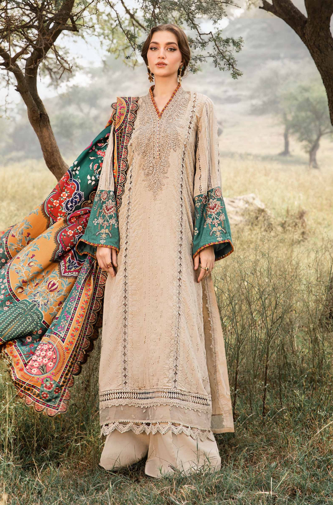 Maria.B - 3PC Lawn Embroidered Suit (Unstitched) - UPJ0178