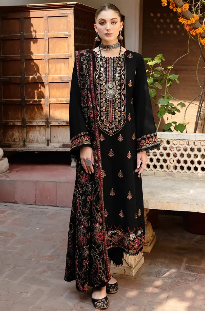 Ramsha - 3PC Dhanak Embroidered Suit (Unstitched) -US177