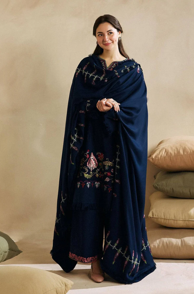 Zara Shahjahan - 3PC Unstitched Dhanak Embroidered Suit - US222