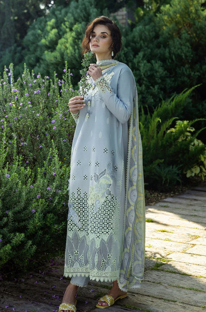 Mushq - 3PC Lawn Embroidered Suit (Unstitched) - UPM0135