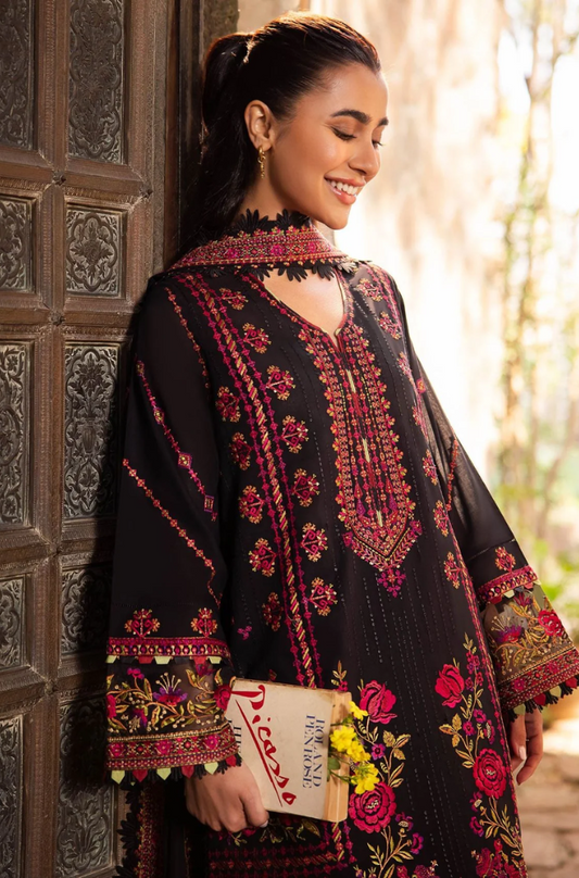 Zaha - 3PC Unstitched Dhanak Embroidered Suit - US168