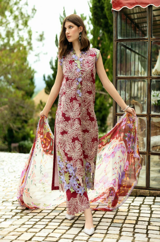 Roheenaz- 3PC Unstitched Dhanak Embroidered Suit - US108