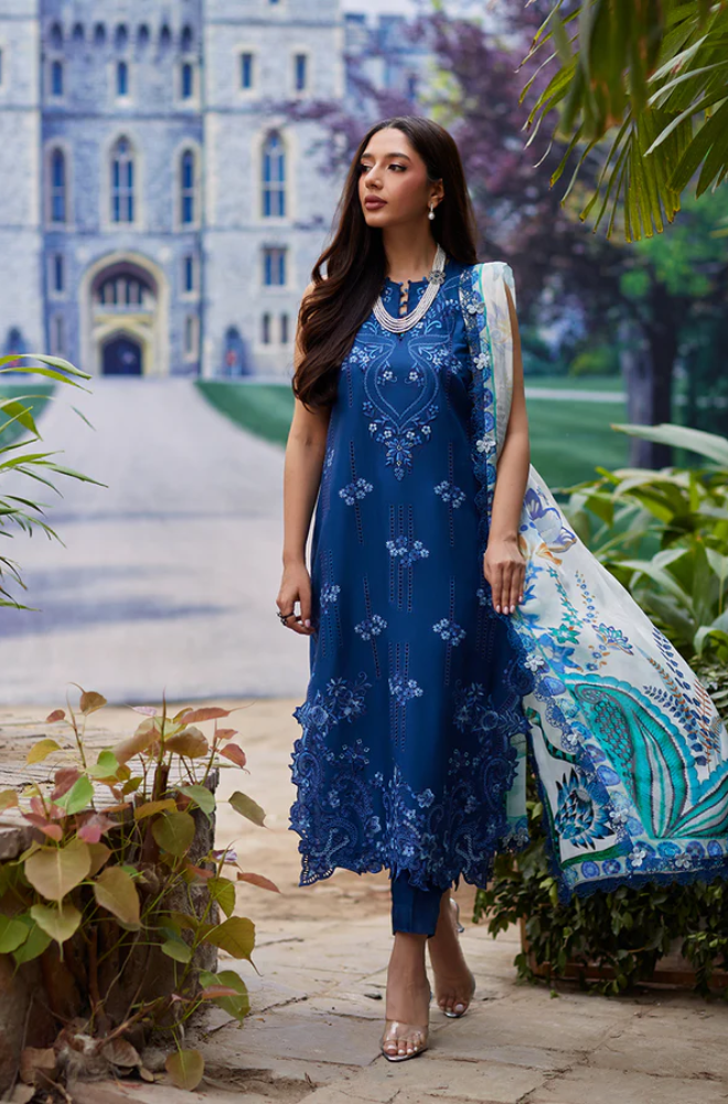 Mina-Hasan - 3PC Lawn Embroidered Suit (Unstitched) - UPM0137
