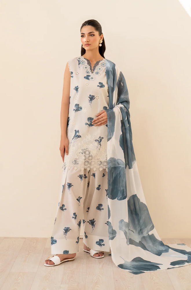 Iznik- 3PC Lawn Digital Printed Suit (Unstitched) - UPHB0177