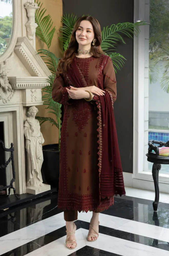 Asim Jofa - 3PC Lawn Embroidered Dress -UPHB056