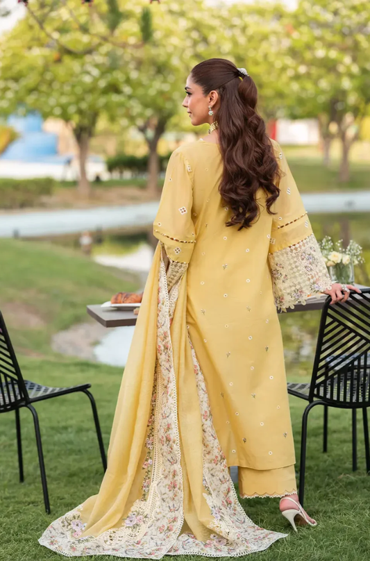 Elaf - 3PC Unstitched Lawn Embroidered Suit - UA253