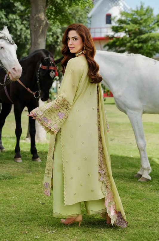 Elaf - 3PC Unstitched Lawn Embroidered Suit - UA249