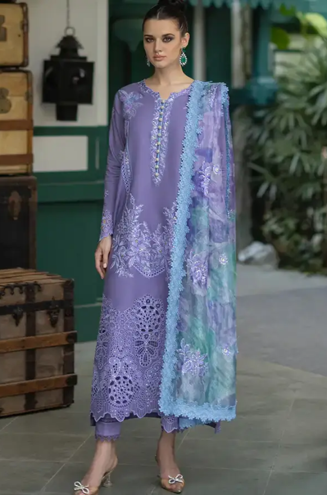 3 Piece - Embroidered Lawn Suit - UPJ003