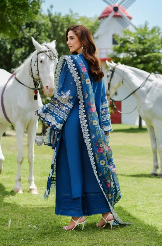 Elaf - 3PC Unstitched Lawn Embroidered Suit - UA252