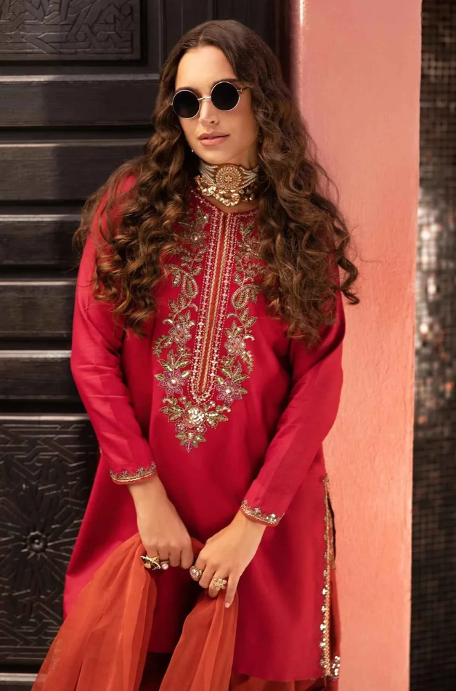 Sapphire- 3PC Lawn Sequence with Embroidered suit - UPM0140
