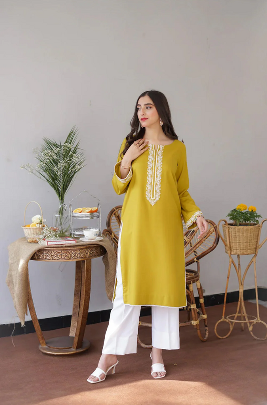 Asling - 3PC Dhanak Embroidered Suit (Unstitched) - UH0158