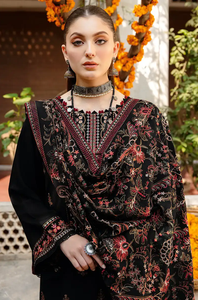 Ramsha - 3PC Dhanak Embroidered Suit (Unstitched) -US177