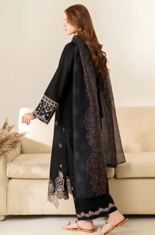 Garnet - 3PC Unstitched Lawn Embroidered Suit - UA289