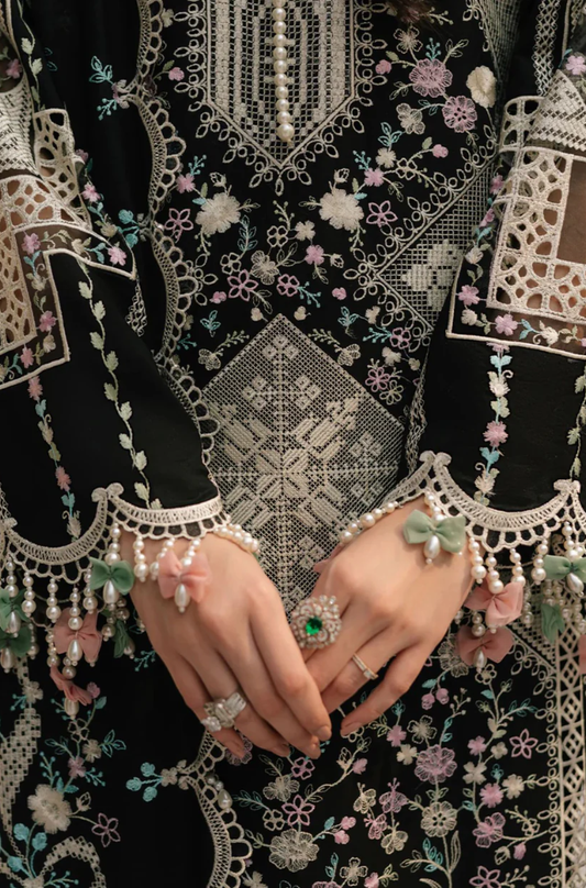 Bin Ilyas - 3PC Unstitched Luxury Dhanak Embroidered Suit - UH287