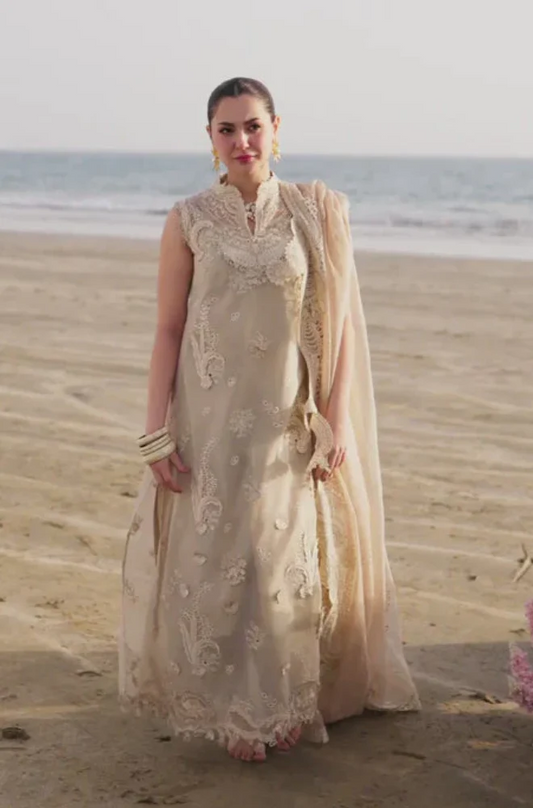 Qalamkar - 3PC Lawn ChickenKari Embroidered Suit (Unstitched) - UF091