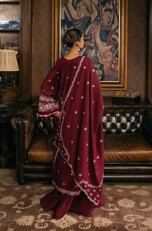 Imrozia - 3PC Unstitched Lawn Embroidered Suit - UA257