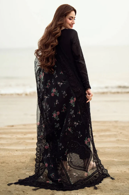 Nureh - 3PC Dhanak ChickenKari Embroidered with Sequence work Suit (Unstitched) - UA180