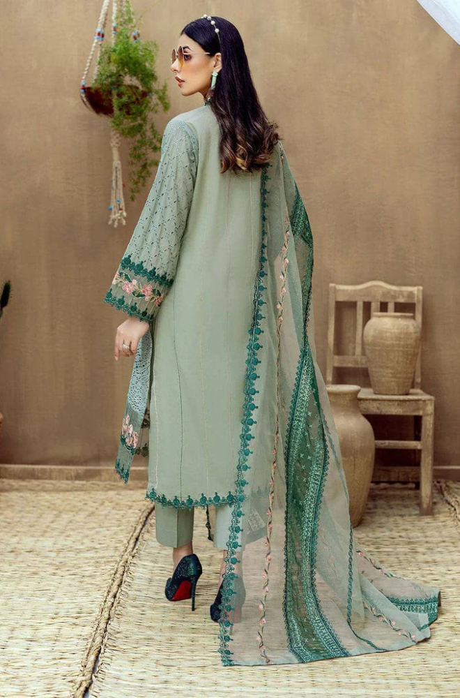 jazmin- 3PC Lawn Embroidered Suit (Unstitched) - UPHB0157