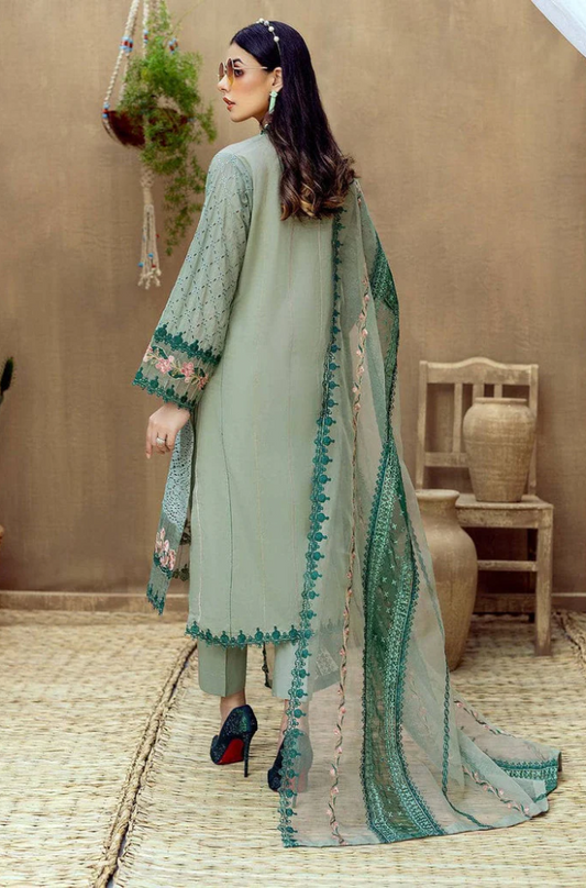 jazmin- 3PC Lawn Embroidered Suit (Unstitched) - UPHB0157