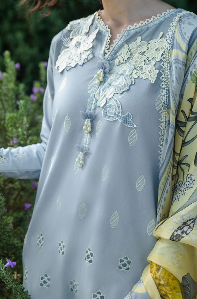 Mushq - 3PC Lawn Embroidered Suit (Unstitched) - UPM0135