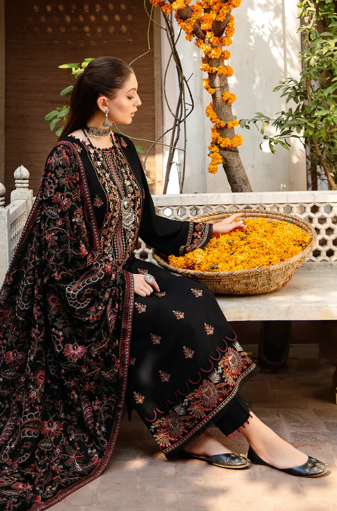 Ramsha - 3PC Dhanak Embroidered Suit (Unstitched) -US177