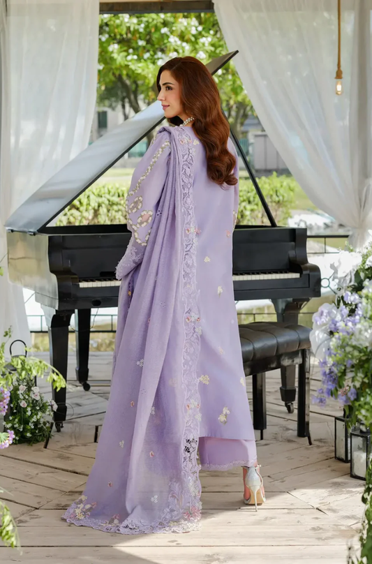 Elaf - 3PC Unstitched Lawn Embroidered Suit - UA248