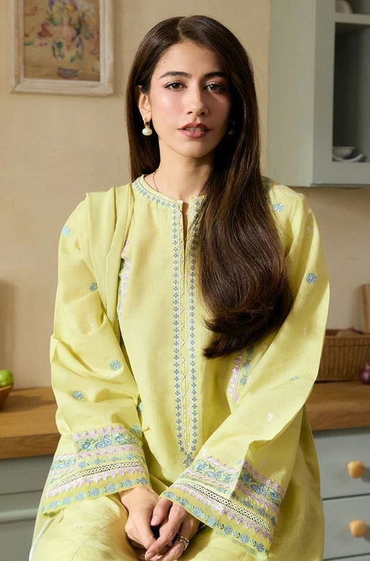 Coco By Zara Shahjahan - 3PC Lawn Embroidered Dress (Unstitched) - UH0179