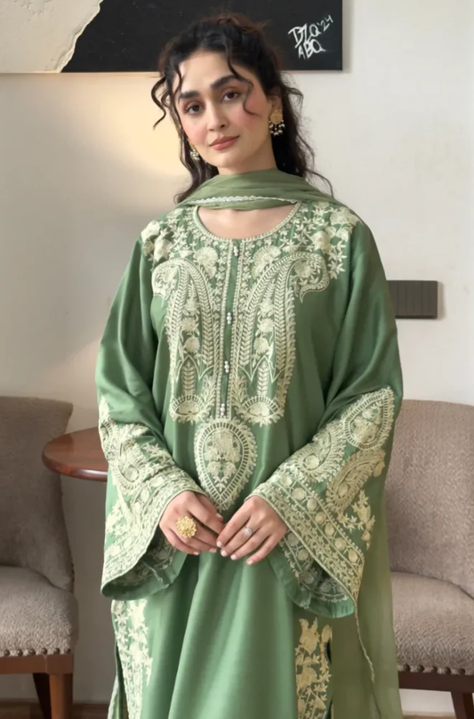 Seran - 3PC Unstitched Lawn Embroidered Suit - UA267