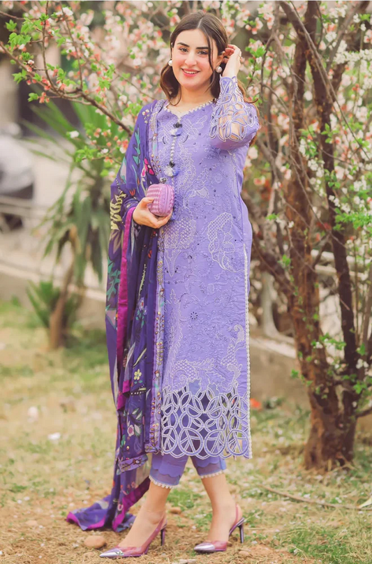 MUSHQ - 3 Piece Lawn Embroidered Suit (Unstitched) - UA019