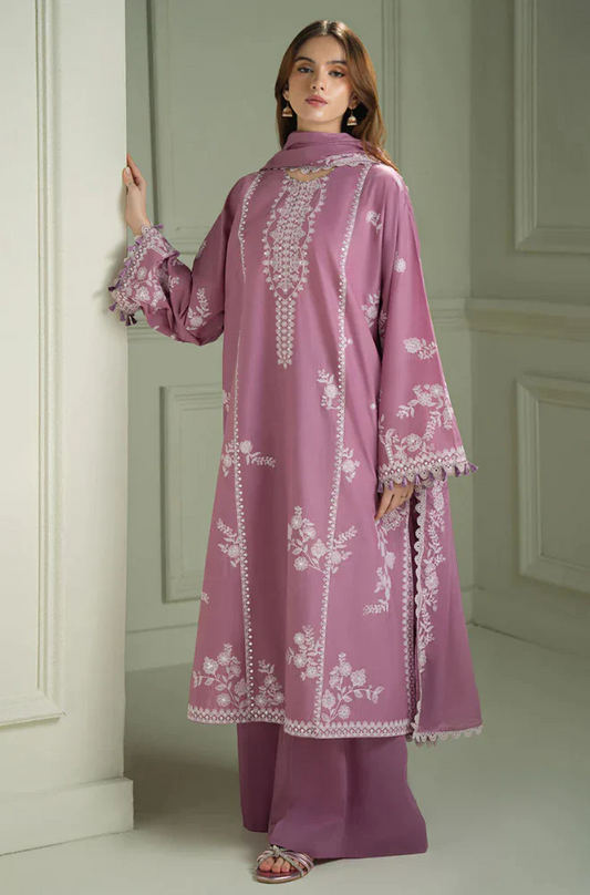 Cross Stitch - 3PC Dhanak Embroidered Suit (Unstitched) - UH218