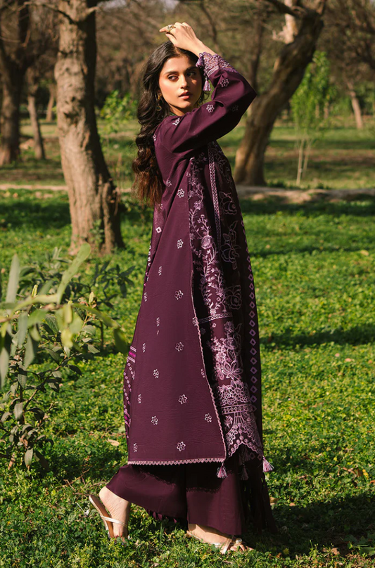 Mahnur - 3PC Unstitched Dhanak Embroidered Suit - US118