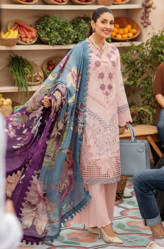 Mushq - 3PC Unstitched Lawn Embroidered Suit - UA288