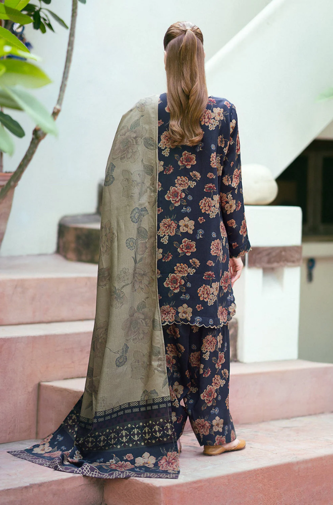 Baroque -3PC Lawn Digital Printed Suit (Unstitched) - UPHB0153