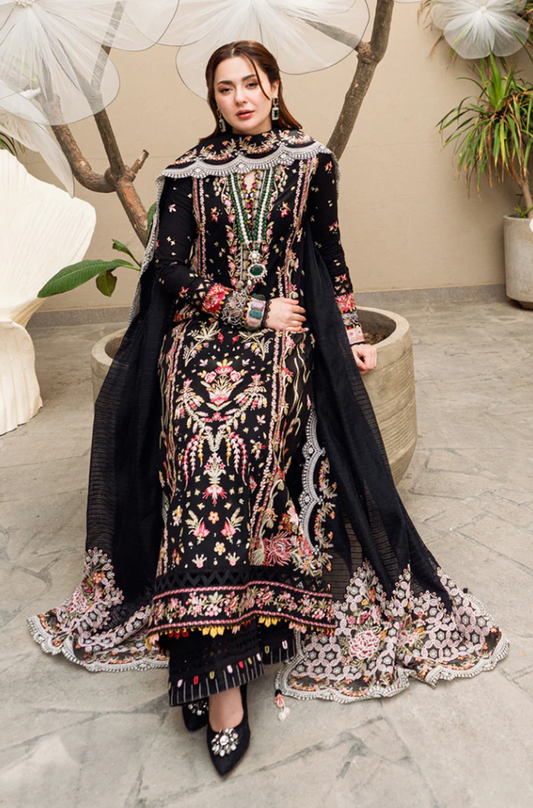 Qalamkar - 3 Piece Dhanak Embroidered Suit (Unstitched) - UF022