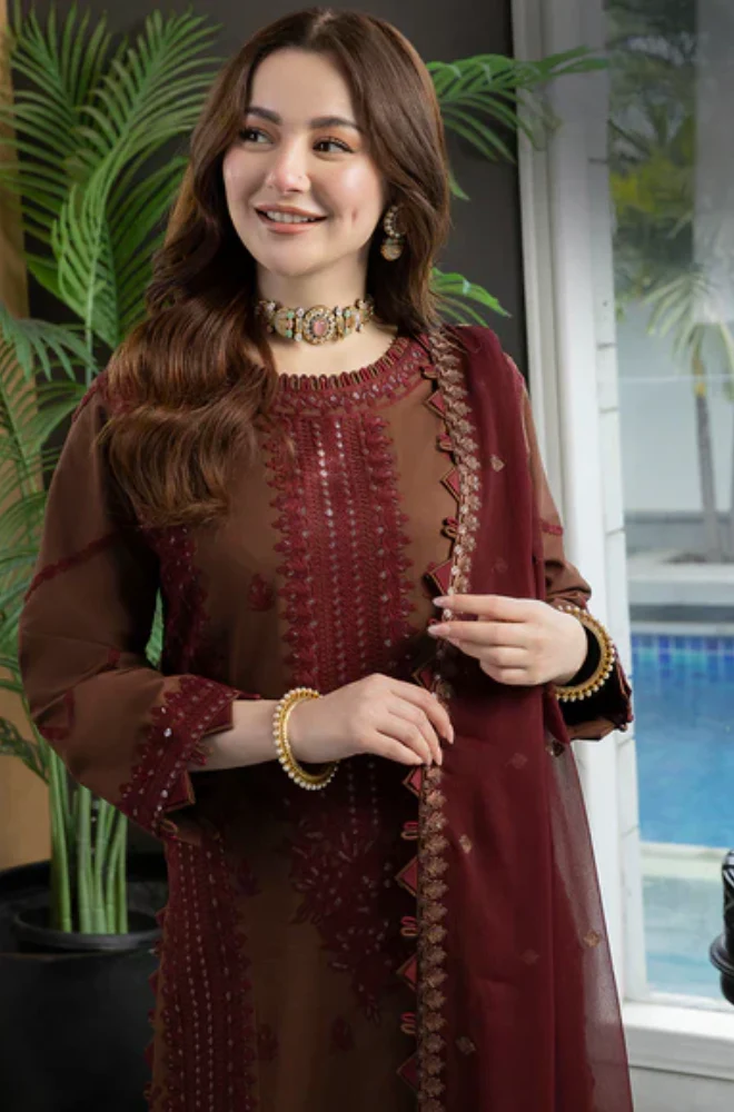Asim Jofa - 3PC Lawn Embroidered Dress -UPHB056