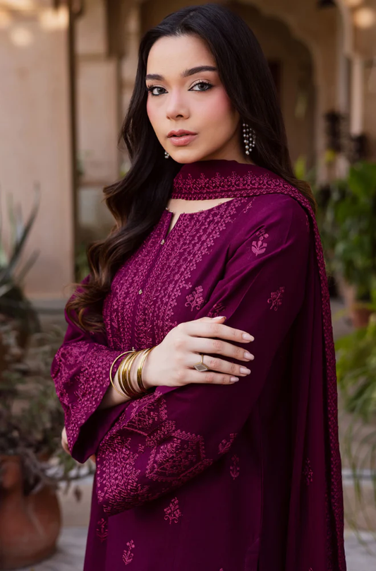 Batik - 3PC Unstitched Lawn Embroidered Suit - UA291