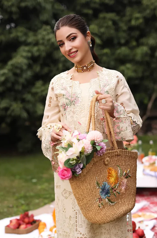 Kahf - 3PC Unstitched Lawn Embroidered Suit - UA300