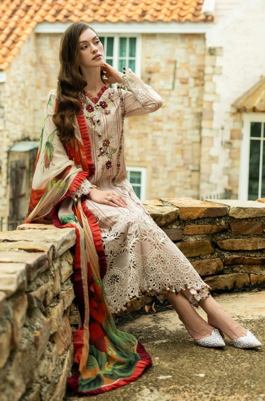 3 Piece Unstitched Dhanak Embroidered Suit - US115