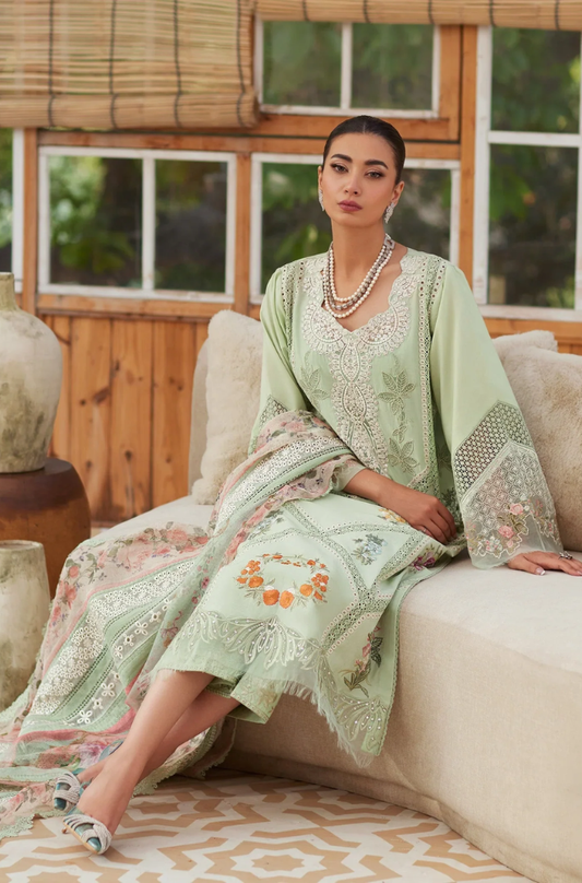 Crimson - 3PC Unstitched Lawn Embroidered Suit - UA259