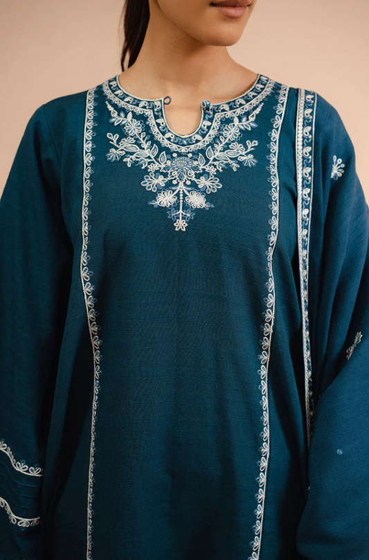 Cross Stitch - 3PC Unstitched Dhanak Embroidered Suit - US138