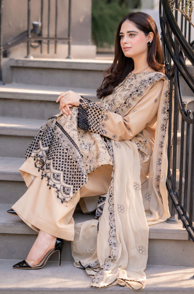 Imrozia - 3PC Unstitched Dhanak Embroidered Suit - US114