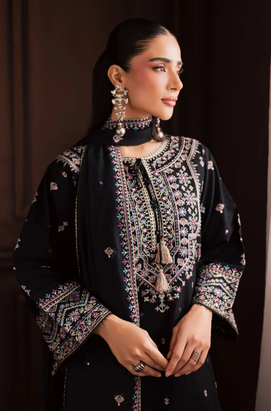 Batik - 3PC Unstitched Lawn Embroidered Suit - UA294