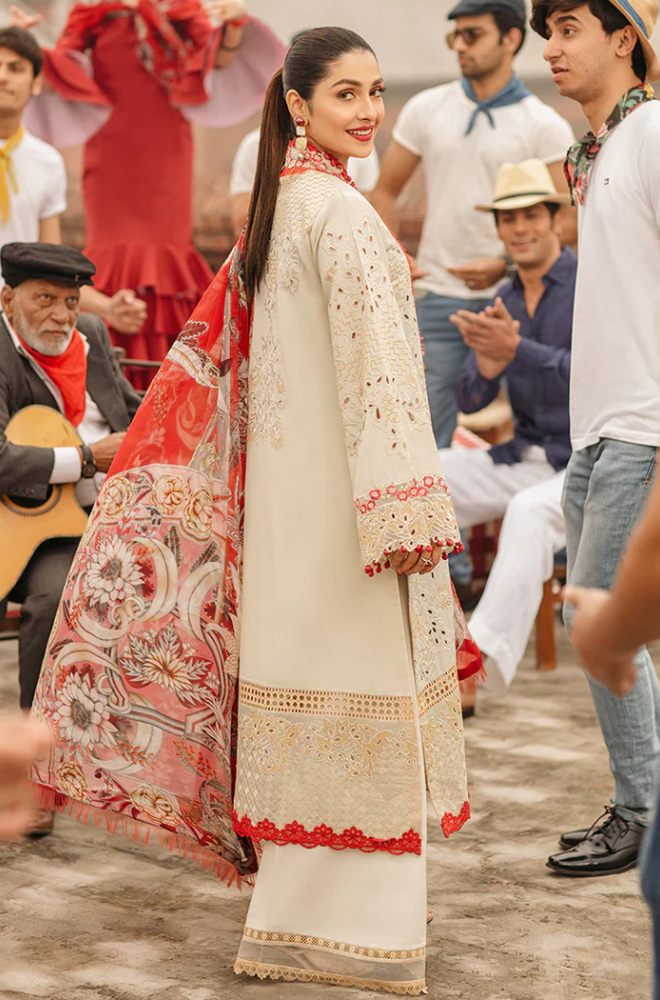 Mushq - 3PC Unstitched Lawn Embroidered Suit - UA247