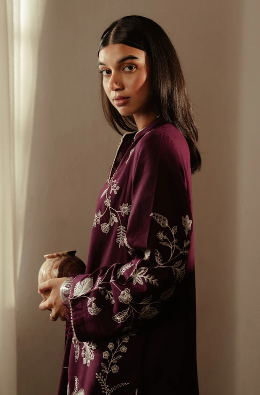 Zara Shahjahan - 3PC Unstitched Dhanak Embroidered Suit - US123