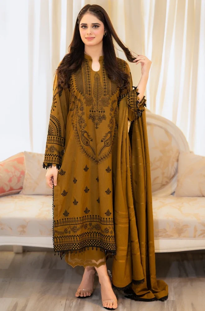 JADE- 3 Piece Lawn Embroidered Suit - UPF055
